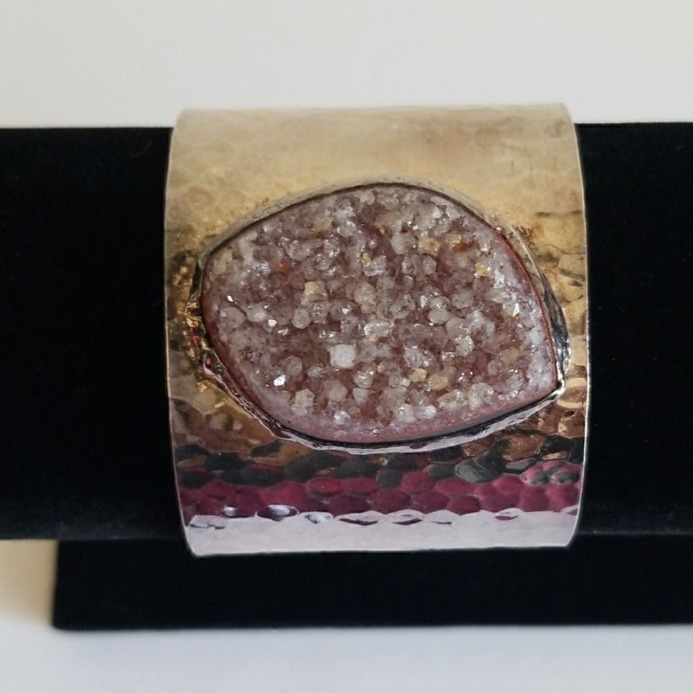 Charlene K Cuff Bracelet with Druzy, NWOT